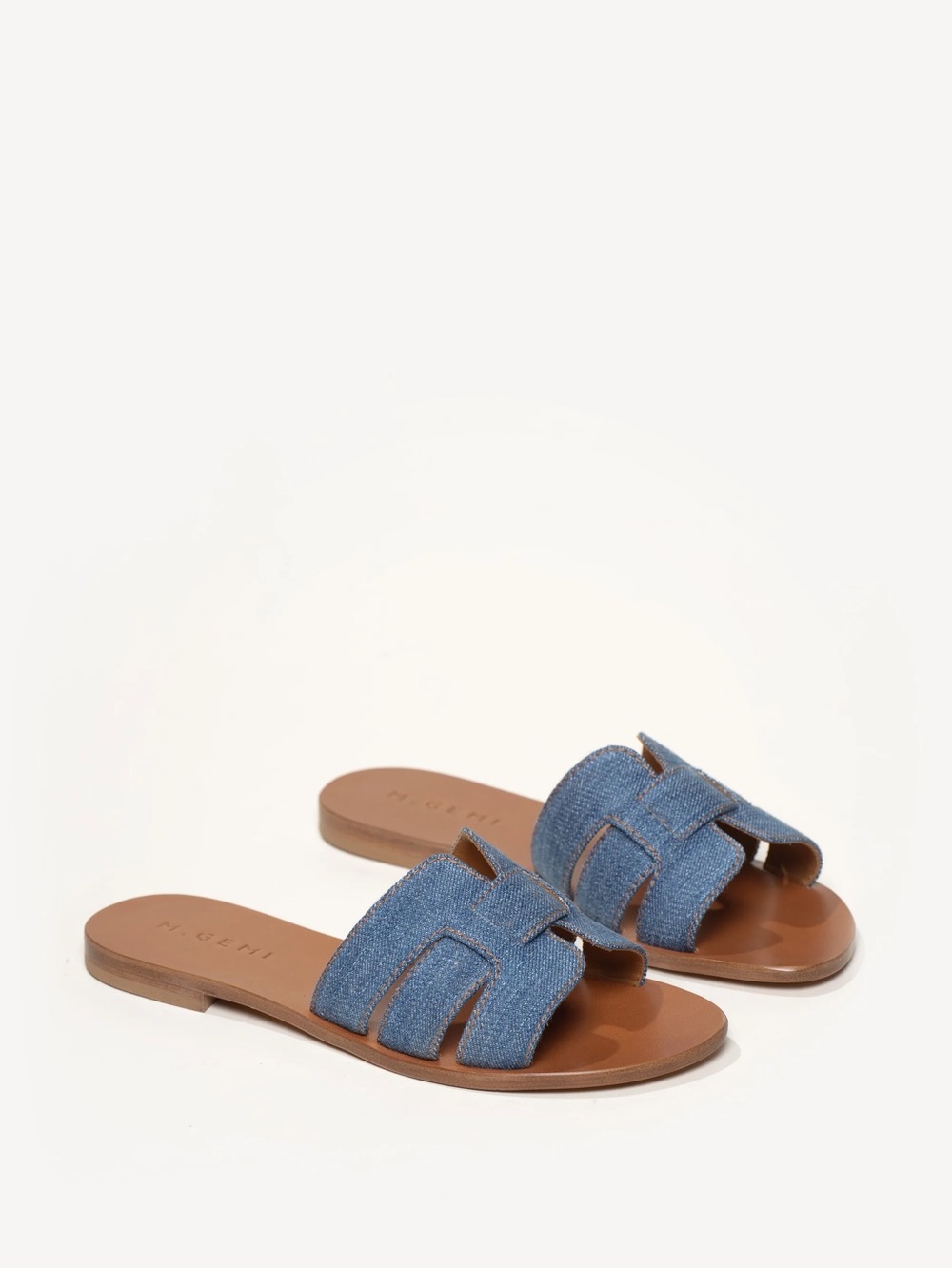 M. Gemi The Mafalda Sandals Interlock Sandals in Blue Denim